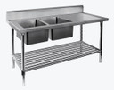 Double Left Sink Bench with Pot Undershelf DSB7-1800L/A