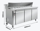 Thermaster three large door Sandwich Bar - SLB180