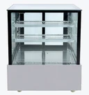Bonvue SSU90-2XB Black Trim Square Glass Cake Display Fridge (900mm)
