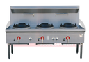 LKK LKK-3BC 3 Burner Waterless Gas Wok Table - Chimney Burner