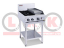 LKK LKKOB4C 2 Gas Open Burner Cooktop & 300mm RHS Griddle with Legs LKK
