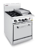LKK LKKOB4C+O 2 Gas Open Burner Cooktop & 300mm RHS Griddle + Static Oven