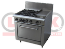 LKK LKKOB6C+O 4 Open Burner Cooktop & 300mm RHS Griddle Static Oven