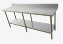 2100x600mm Commercial 304 Grade Stainless Steel Work Bench with Splashback | 2100-6-WBB