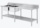 Modular Systems DSBD7-2400L/A Left Inlet Double Sink Dishwasher Bench (2400mm)