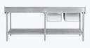 Modular Systems DSBD7-2400L/A Left Inlet Double Sink Dishwasher Bench (2400mm)