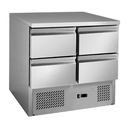 Thermaster Stainless steel 4-Drawers Compact Workbench Fridge - GNS900-4D