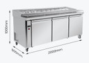 Thermaster Three door DELUXE Pizza Prep Bench - PWB200