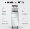 GasMax RC400ELPG Superfast LPG Commercial Single Vat Tube Fryer (394mm Wide)
