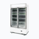 Bromic GM1000LCASW Cassette Flat Glass 2 Door LED Upright Display Chiller White 960L