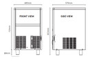 IM0050HSC-HE Output Up To: 47kg Bromic Ice Machine Self-Contained Hollow