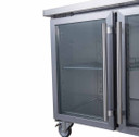 FED-X XUB7C13G2V 282L 2 Glass Door Stainless Steel Underbench Commercial Storage Display Fridge