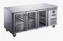 FED-X XUB7C18G3V 417L 3 Glass Door Stainless Steel Underbench Commercial Storage Fridge