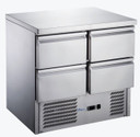 FED-X XGNS900-4D 240L 4 Drawer Stainless Steel Commercial Worktop Bench Fridge
