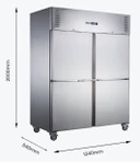 FED-X XURC1200S2V 1236L 4 Split Door Upright Stainless Steel Commercial Storage Fridge