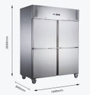 FED-X S/S Split Four Door Upright Freezer - XURF1200S2V
