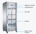 FED-X XURC600G1V Single Glass Door Upright Fridge 618L | 10A Display