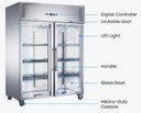 FED-X S/S Two Full Glass Door Upright Fridge - XURC1200G2V