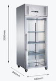 FED-X S/S Full Glass Door Upright Freezer - XURF600G1V