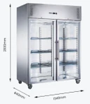 FED-X XURF1200G2V 2 Glass Door Upright Display Freezer 1236L | 10A