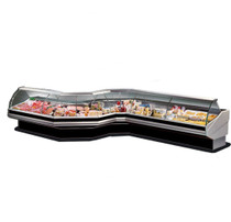 CN90E Corner External Glass Curved Front Glass Deli Display 1440mm Width