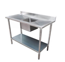 1500-6-SSBC Economic 304 Grade Stainless Steel Single Sink Benches 1500mm Width 600 Deep