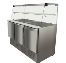 S903GC Three Door Compact Workbench Food Service Fridge 444 Ltr