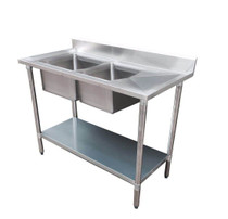 1800-7-DSBL Economic 304 Grade SS Left Double Sink Bench 1800x700x900 with two 610x400x250