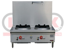 LKK-2BSRL 2 Burner Waterless Gas Stockpot - Duckbill Burner