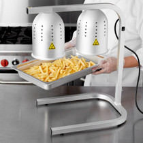 Deaken Double Bulb Heat lamp / Chip Warmer with GN 1/1 Tray 