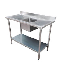 1800-7-SSBC Economic 304 Grade SS Centre Single Sink Bench 1800mm W x 700 D x 900 H with 610mm x 400 x 250 sink 