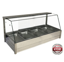 BM14TD Heated 8 × ½ Pan Bain Marie Angled Countertop Display