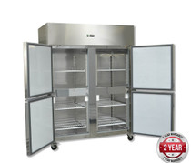 GN1200TNM GRAND ULTRA Four 2/1 S/S Door Upright Fridge 1200Lt 1340mm Width