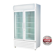 LG-1200GE Large Two Glass Door Colourbond Upright Drink Fridge 1200Lt 1330mm W