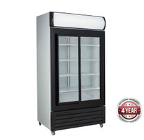  LG-1000SDBG Large Black Sliding Two Glass Door Colourbond Upright Drink Fridge 