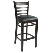 Florence Barstool Chocolate - Vinyl Seat (Black)