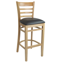 Florence Barstool Natural - Vinyl Seat (Black)