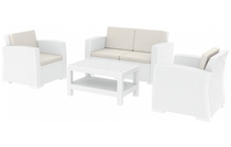Monaco Lounge Set - With Cushions - White