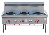 LKK-3B 3 Burner Waterless Gas Wok Table - Duckbill Burner