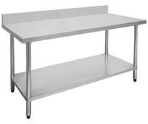 1500-6-WBB Economic 304 Grade Stainless Steel Table with splashback 1500x600x900