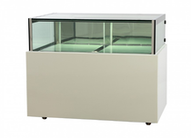 DS1200V White marble chocolate display with storage 1200x800x1100mm