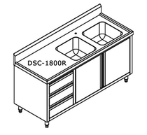 DSC-1800R-H KITCHEN TIDY CABINET WITH DOUBLE RIGHT SINKS