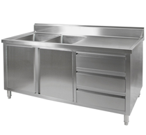 DSC-2100L-H KITCHEN TIDY CABINET WITH DOUBLE LEFT SINKS
