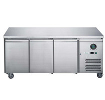 XUB7F18S3V FED-X S/S Three Door Bench Freezer 417 Lt 1795mm Width