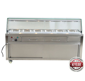 PG210FE-YG Heated Bain Marie Food Display 2140mm Width PG210FE-YG Heated Bain Marie Food Display 2140mm Width