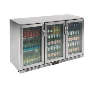 Polar GL009-A G-Series Counter Back Bar Cooler with Hinged Doors Stainless Steel 330Ltr