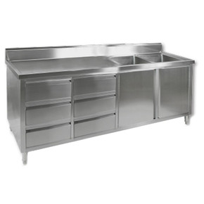 DSC-2100R-H Kitchen Tidy Cabinet with Double Right Sinks DSC-2100R-H Kitchen Tidy Cabinet with Double Right Sinks