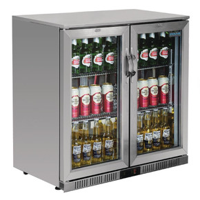 Polar GL008-A  G-Series Counter Back Bar Cooler with Hinged Doors Stainless Steel 208Ltr