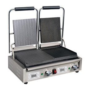 Apuro FC386-A Double Half Ribbed Contact Grill Apuro FC386-A Double Half Ribbed Contact Grill