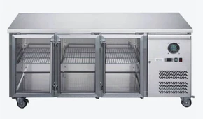 FED-X XUB6C18G3V 339L 3 Glass Door Stainless Steel Underbench Commercial Display Fridge